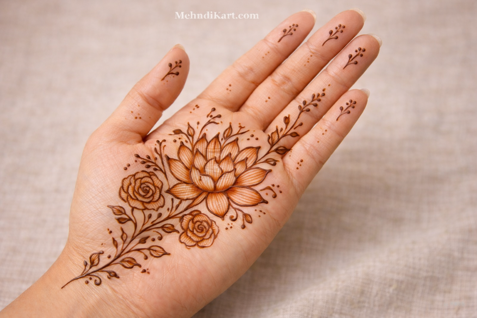 Floral Mehndi Front Hand