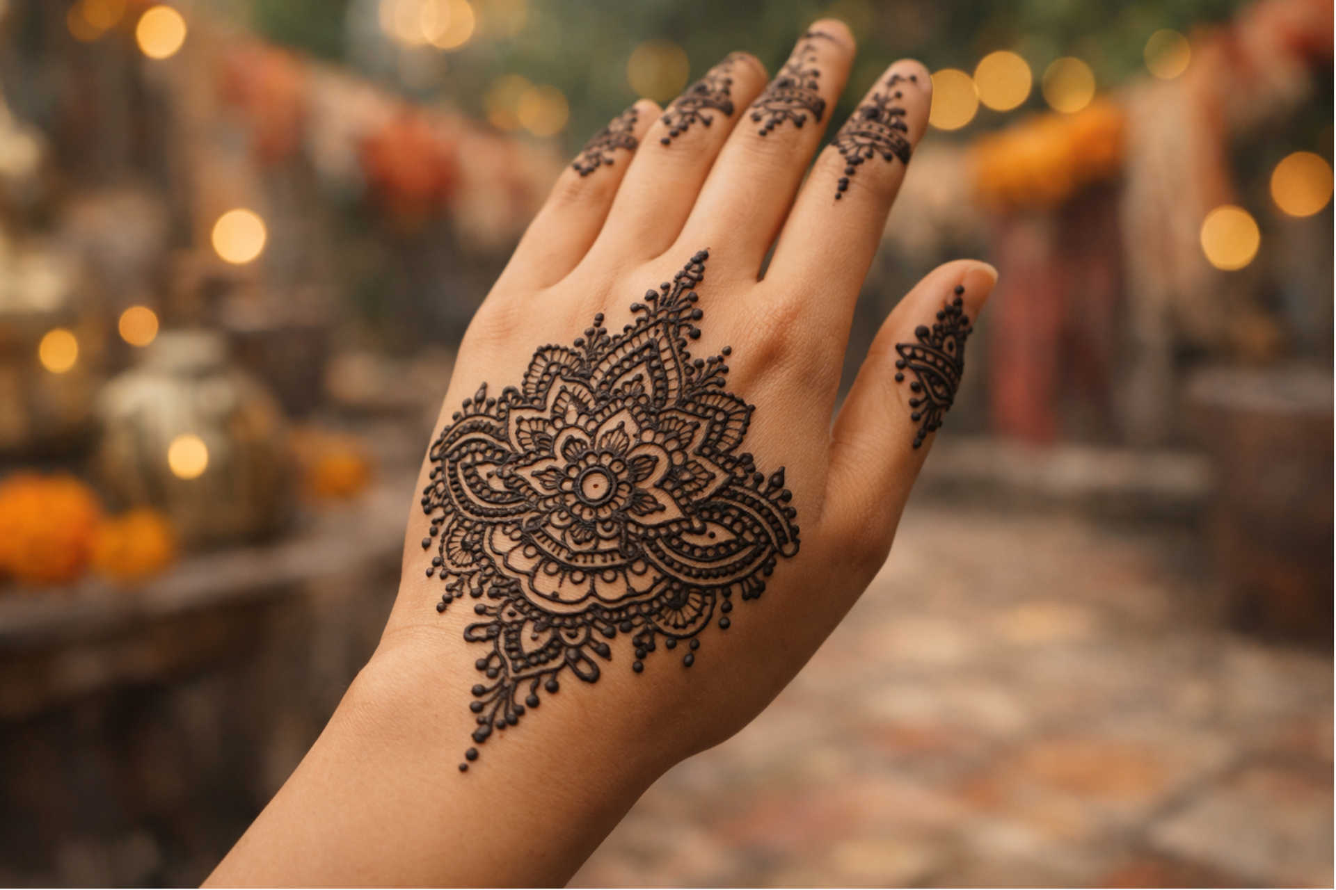 Back hand mehndi design with detailed tattoo style pattern back hand tattoo mehndi design simple and detailed pattern