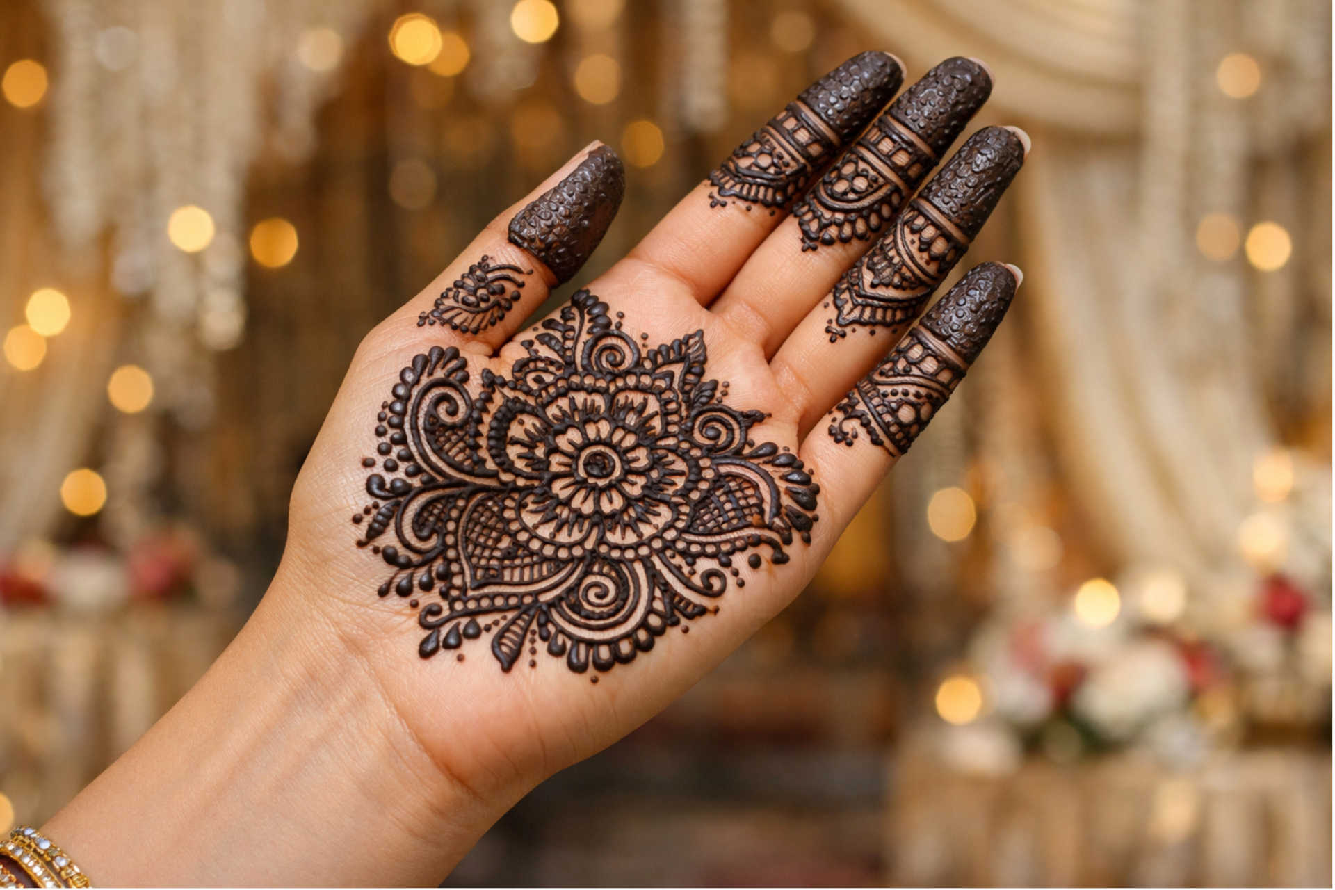 Casual Event Mehndi Design on Hands Simple casual mehndi design pattern on hands for informal events
