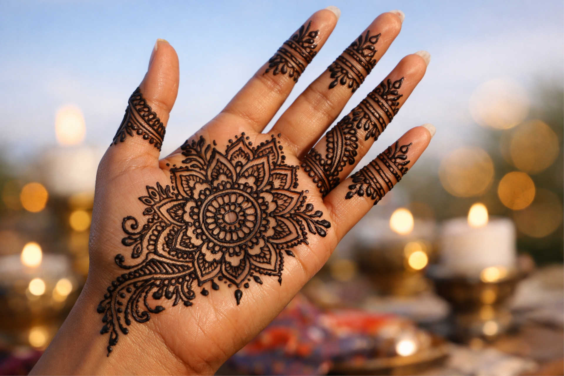 modern mandala tattoo mehndi design on palm with fresh henna modern mandala mehndi design, tattoo style mehndi